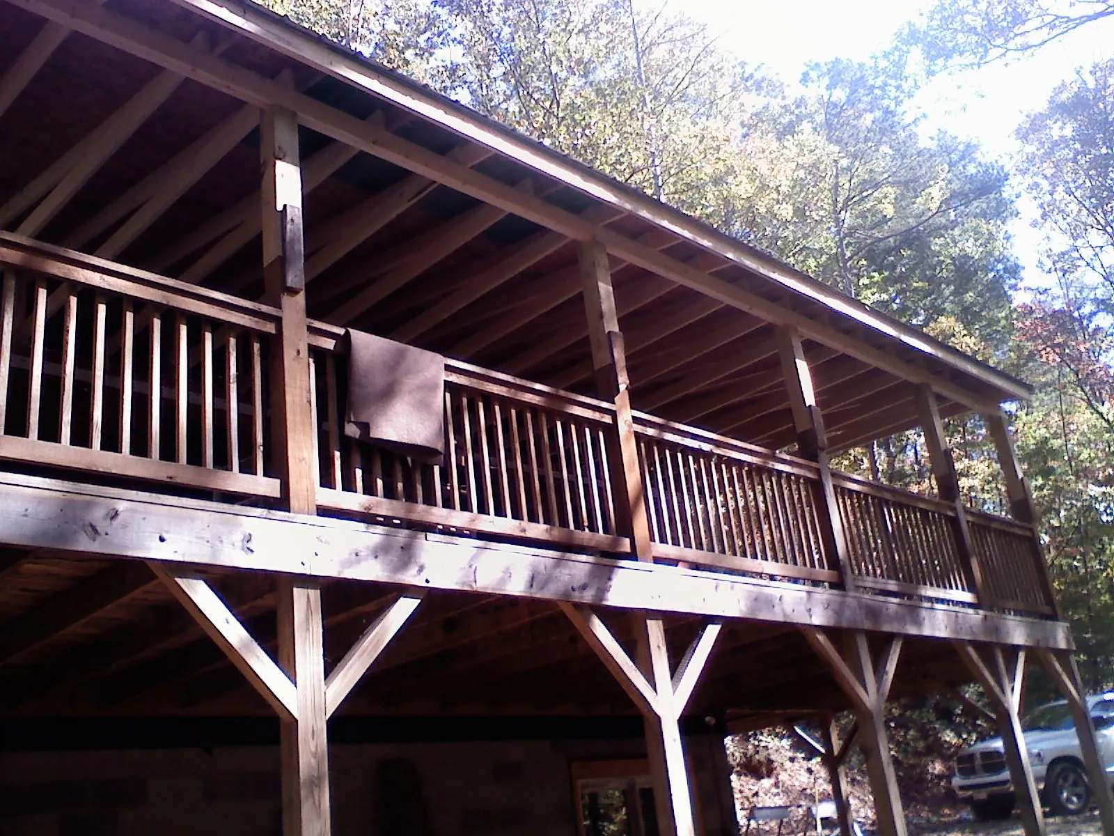 Timber framing under a new elevated porch and deck — Roof Leak Repair in West Richland by Roofing Brothers